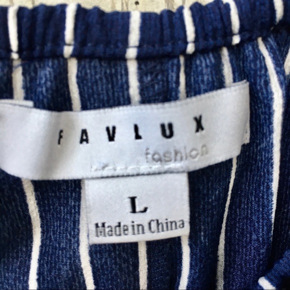 Favlux Striped Off the Shoulder Maxi Dress L - Picture 4 of 4